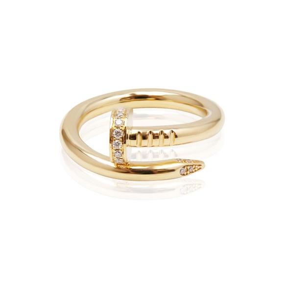 NWT Gold Nail Ring with Rhinestones - Picture 4 of 7